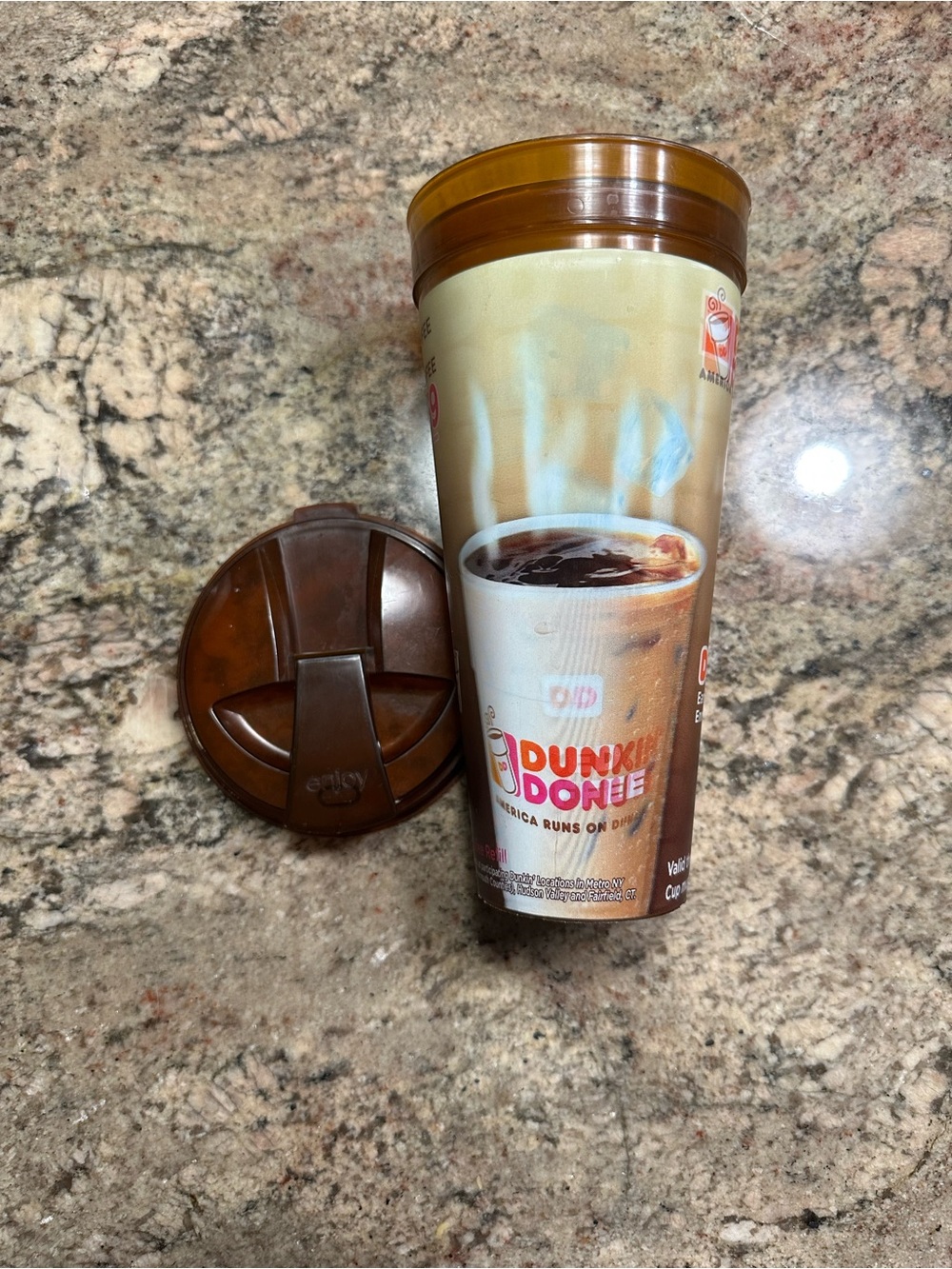Dunkin Donuts Hologram ice Refillable Coffee Tumbler Cup Plastic 24oz 2016 - Picture 2 of 2